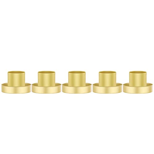 Smtyle Gold Minimalist Candlestick Holders Set of 5 Simple and Stylish Candle Holder Centerpiece for Taper Candles and Candlesticks