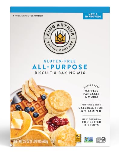 King Arthur, Gluten Free All-Purpose Biscuit & Baking Mix, Gluten Free, Non-GMO Project Verified, Certified Kosher, 24 Ounces, Packaging may vary (Pack of 6)