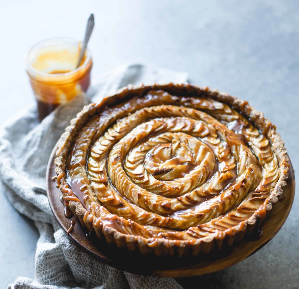 Gluten-Free Apple-Chestnut Tart with Salty Caramel Recipe