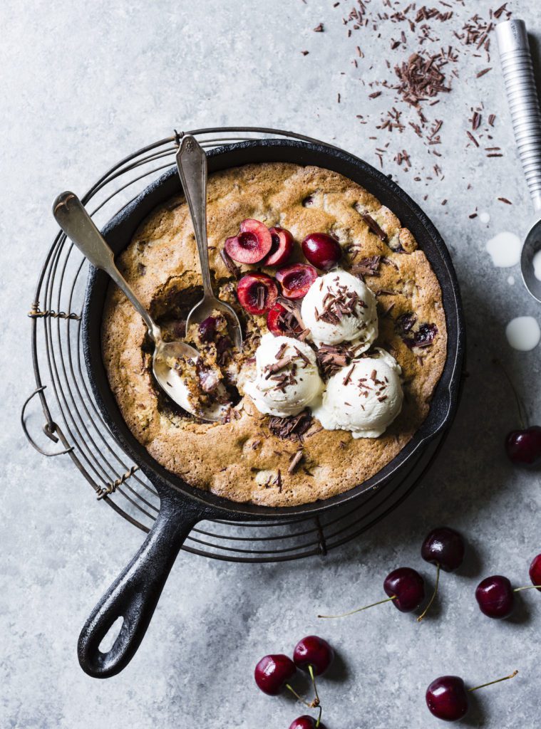 Gluten-Free/Dairy-Free Chocolate Cherry Skillet Cookie