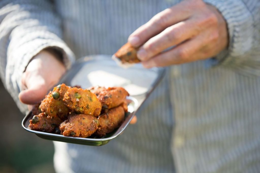 Gluten-Free Indian Fritters with Tamarind Raita