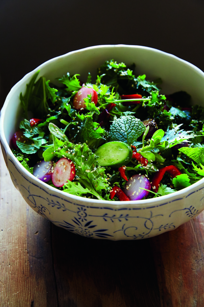 Gluten-Free Charred Radish, Pepper, and Garbanzo Bean Salad with Preserved Lemon Vinaigrette Recipe