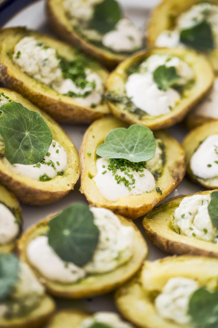 Gluten-Free Potato Skins with Yogurt and Guacamole