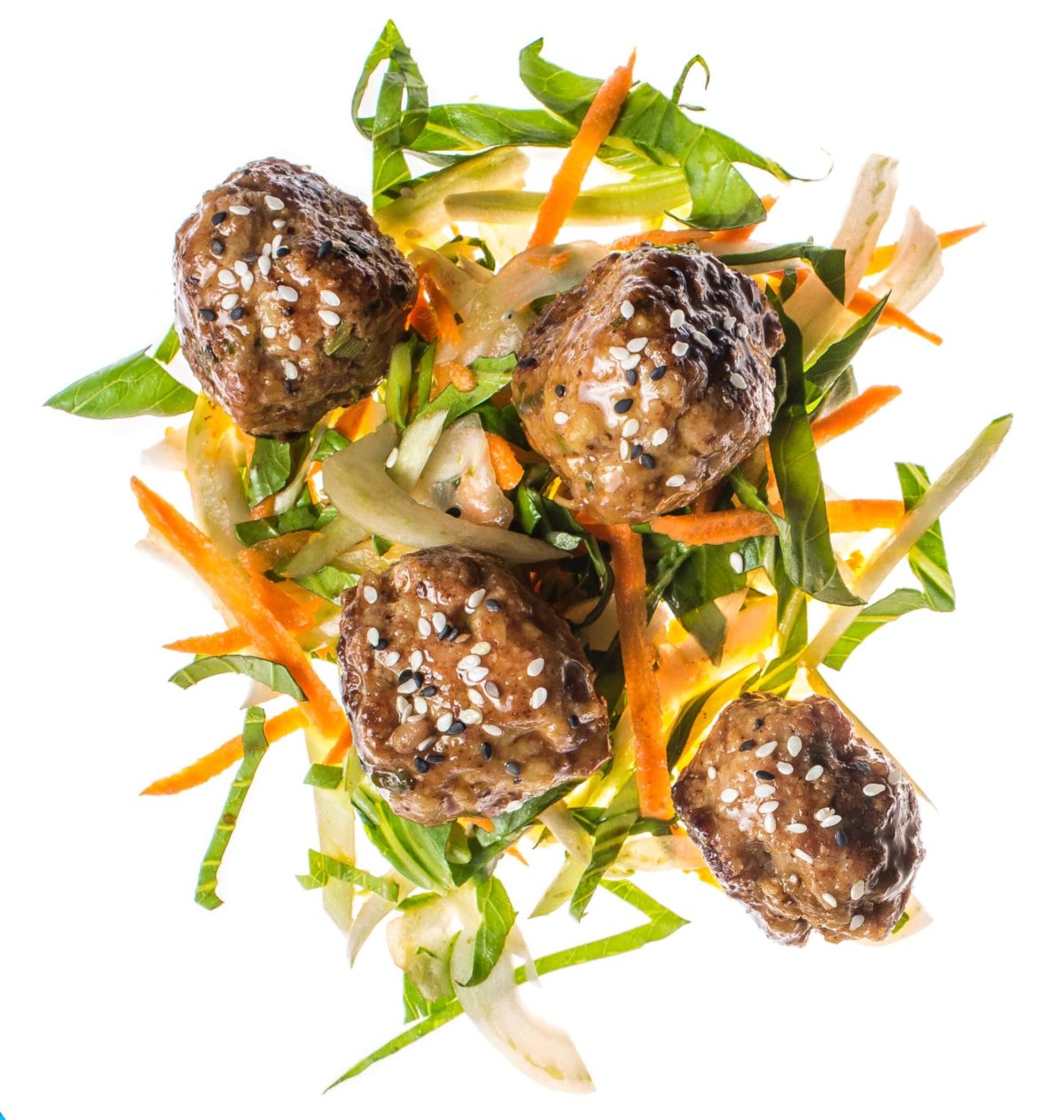 Hoisin Pork Meatballs With Bok Choy Slaw