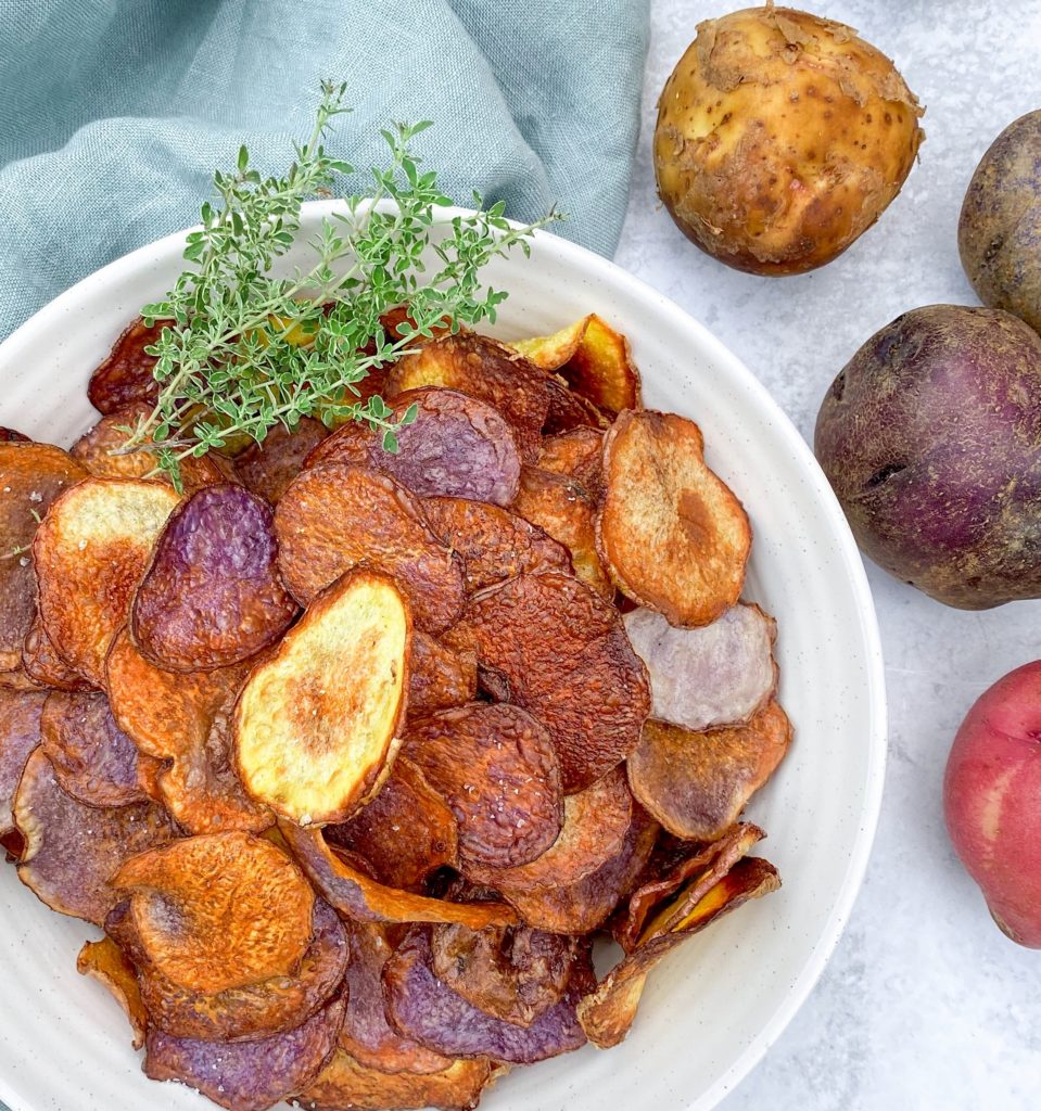 Tri-Color Oven-Roasted Potato Chips