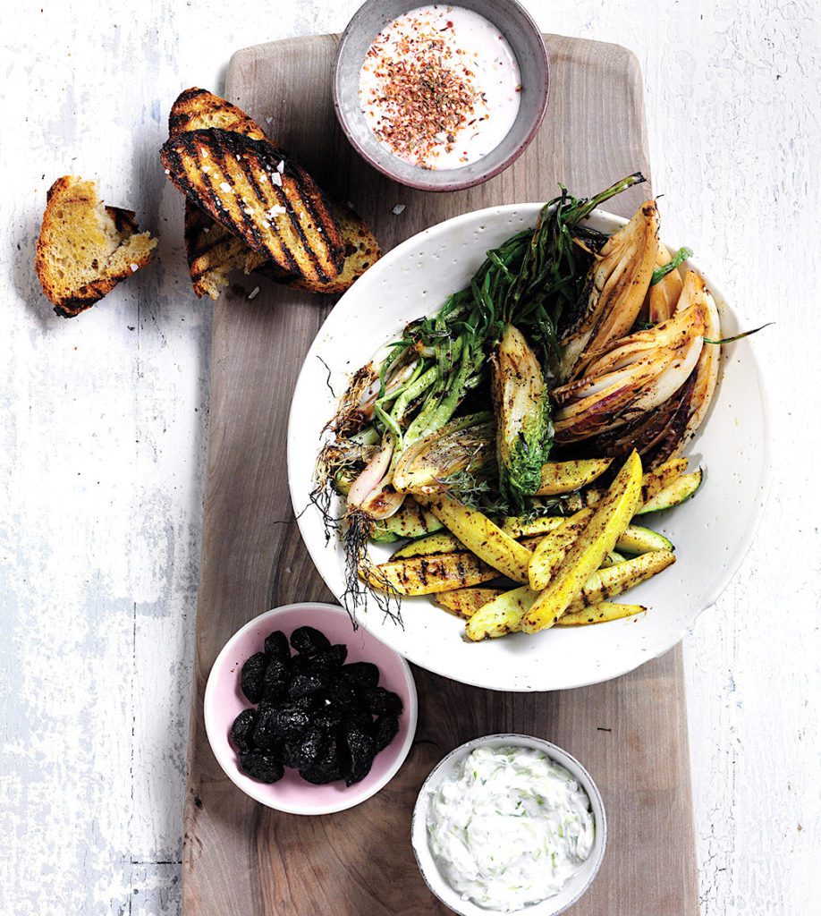 Springtime Mezze with Tzatziki and Spiced Labneh