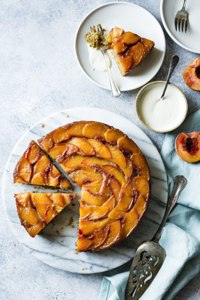 Brown Sugar Peach Gluten-Free Upside-Down Cake