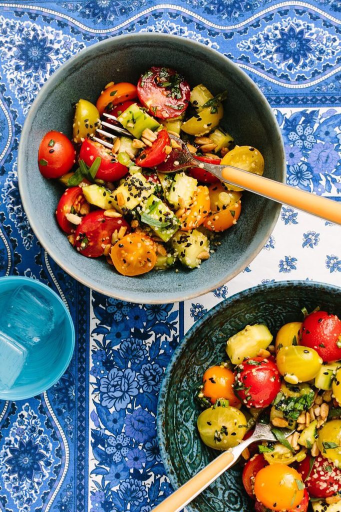 Seed-Studded Tomato and Cucumber Salad Gluten-Free Recipe
