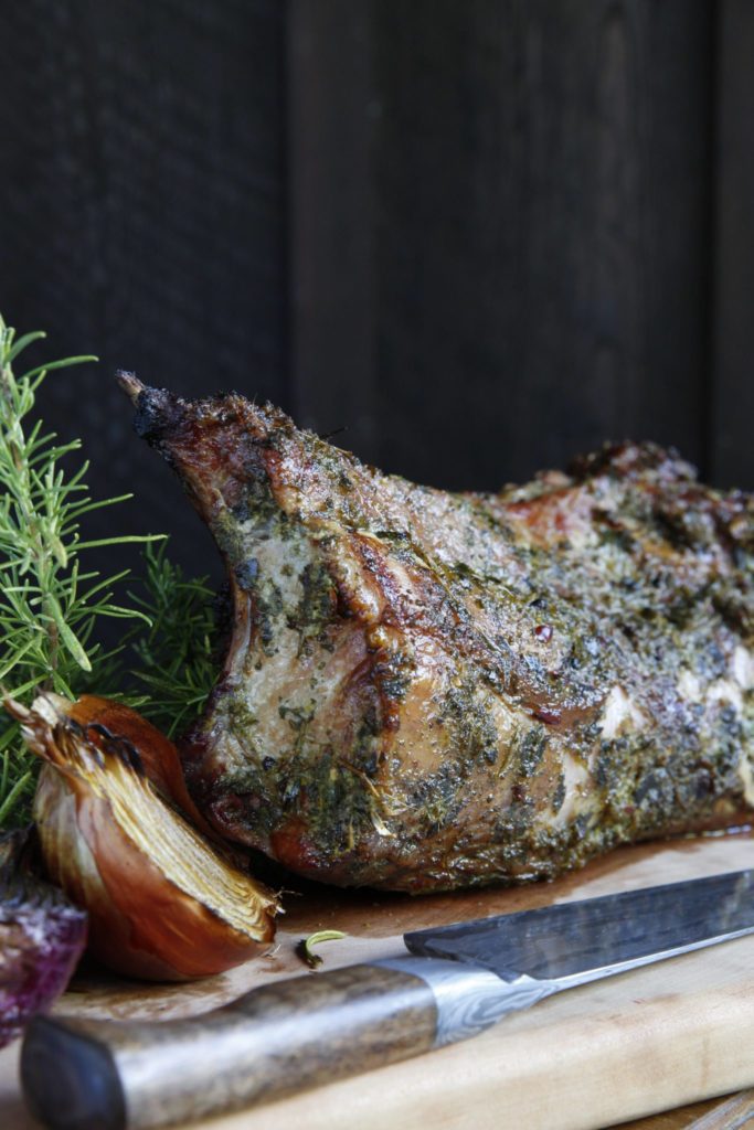 Gluten-Free Smoked Rack of Pork with California Rub and Smoked Onion Gravy Recipe