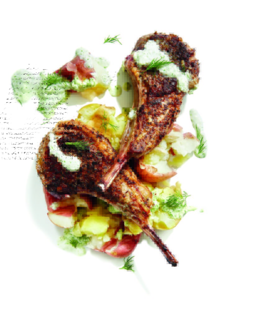 Gluten-Free Grilled Lamb Chops with Tzatziki Salsa and Smashed Potatoes Recipe